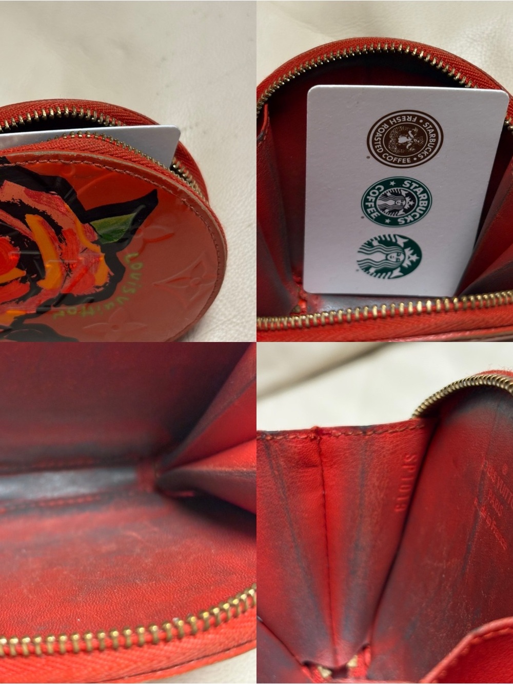 VTG LOUIS VUITTON x Stephen Sprouse Orange Vernis ROSE Coin Purse w/ Chain - Picture 12 of 14
